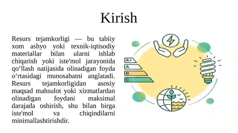 Sanoat korxonalarida ishlab chiqarish resurslari tejamkorligini ta’minlash yo‘llari 3