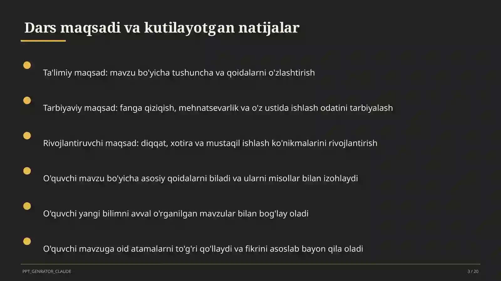 Comparative and superlative adjectives (6-sinf) 3