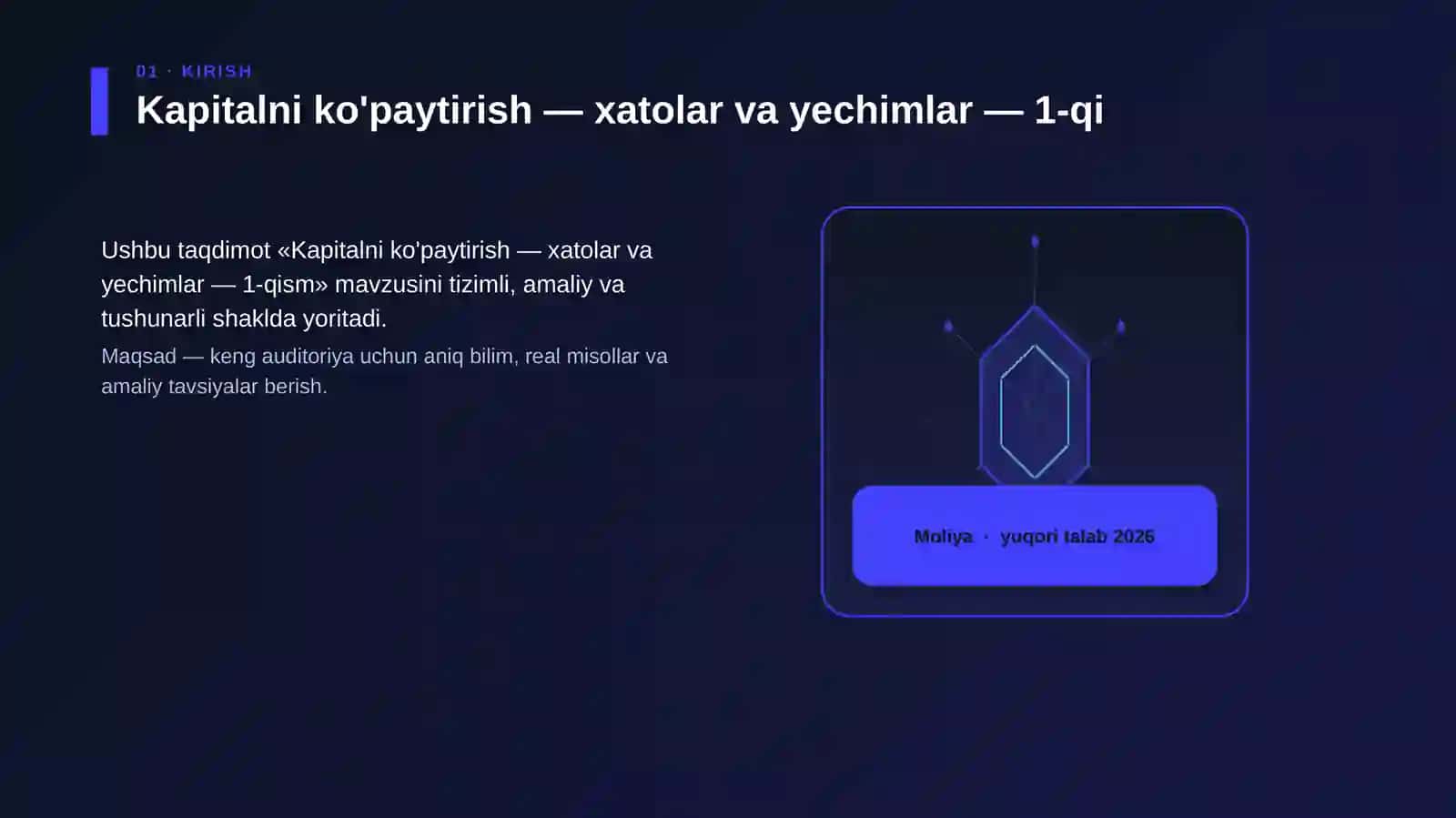 Kapitalni ko'paytirish — xatolar va yechimlar — 1-qism 3