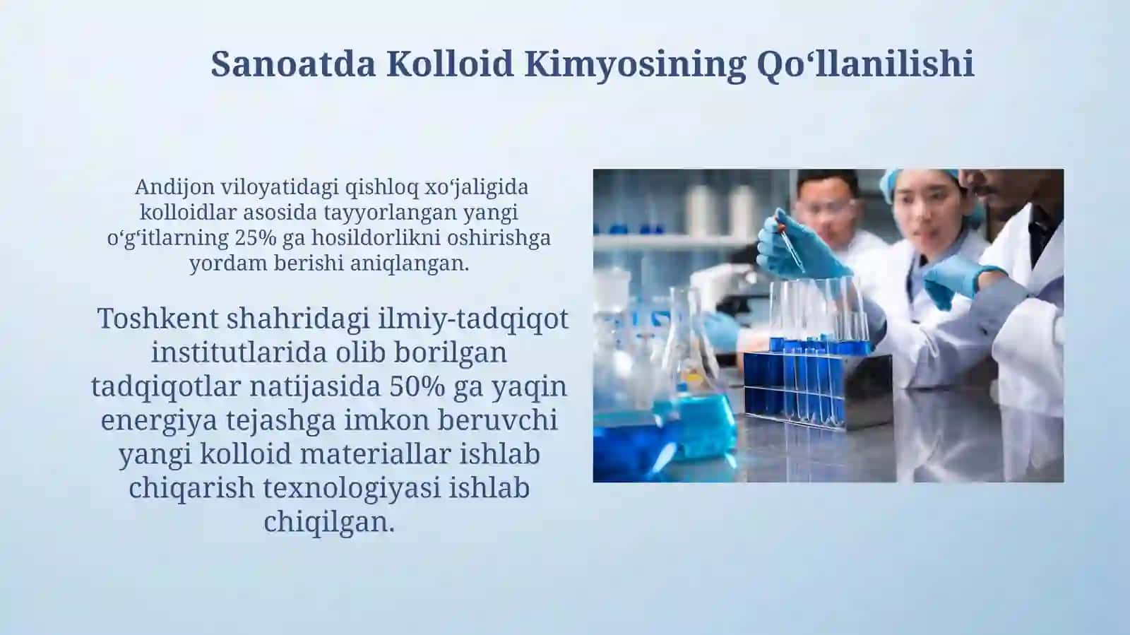 Kolloid kimyo va uning rivojlanishiga oʻzbek olimlarining qoʻshgan hissalari 3