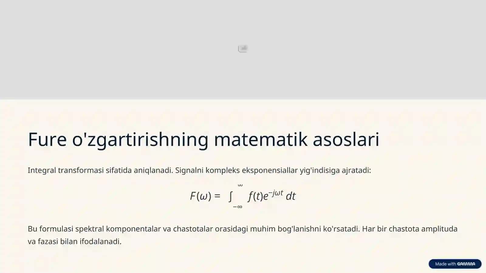 Spektral o'zgartirish algoritmlari 3