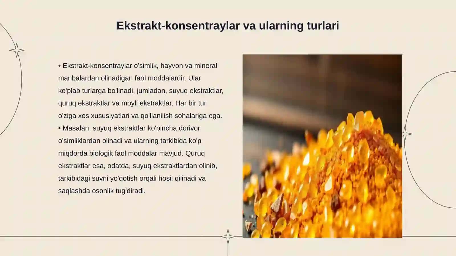 Ekstrakt-konsentraylar. Moyli ekstraktlar. Ularning sifatini baholash 3