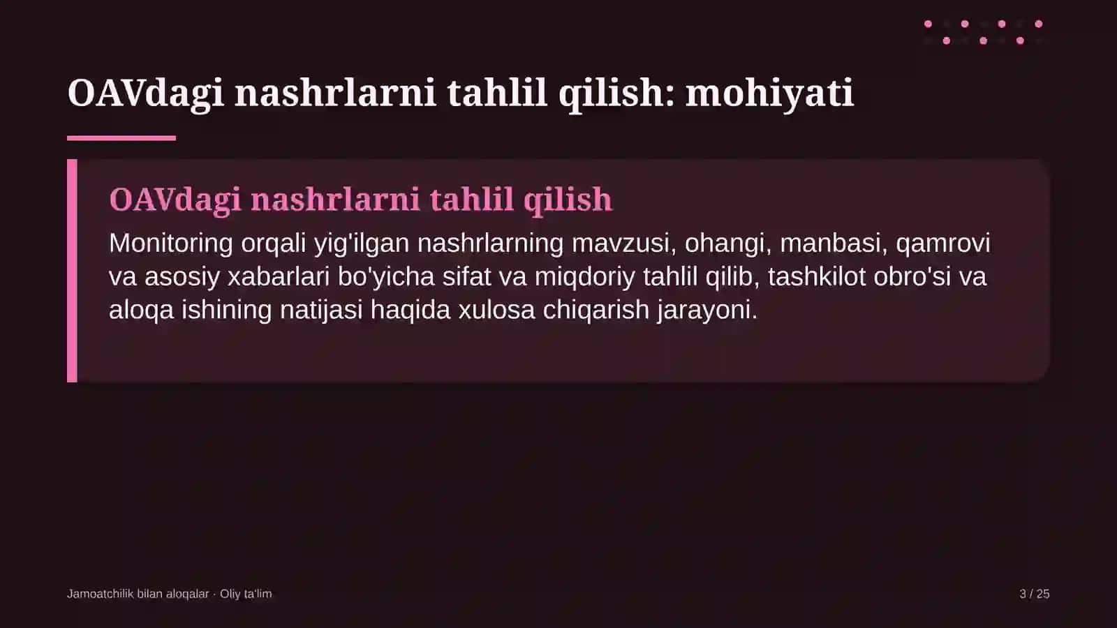 Boshqaruv servis kompaniyalarida ommaviy axborot vositalaridagi nashrlarni tahlil qilish 3