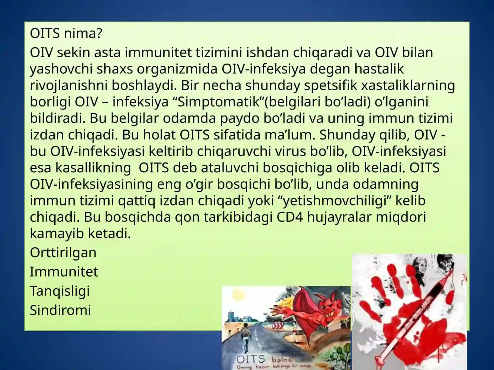Bolalarda OITS kasalligining kechish xususiyatlari 3