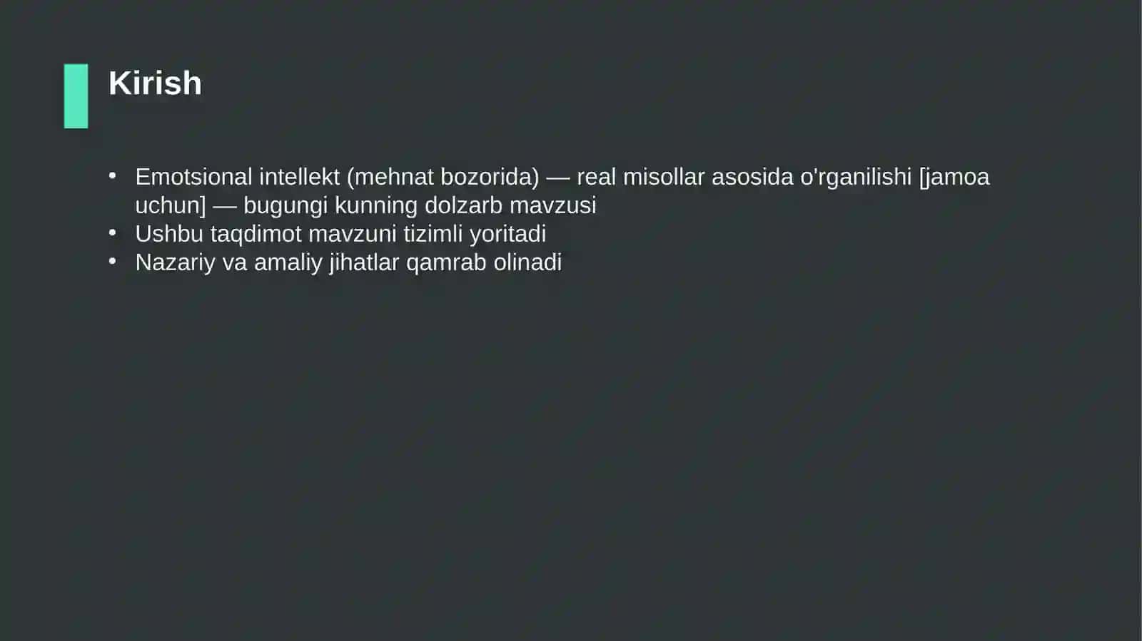 Emotsional intellekt (mehnat bozorida) — real misollar asosida o'rganilishi [jamoa uchun] 3