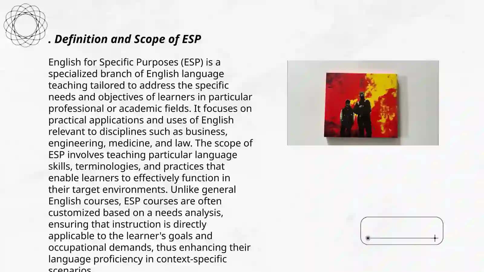 Overview of ESP. English for occupational and Academic purposes 3