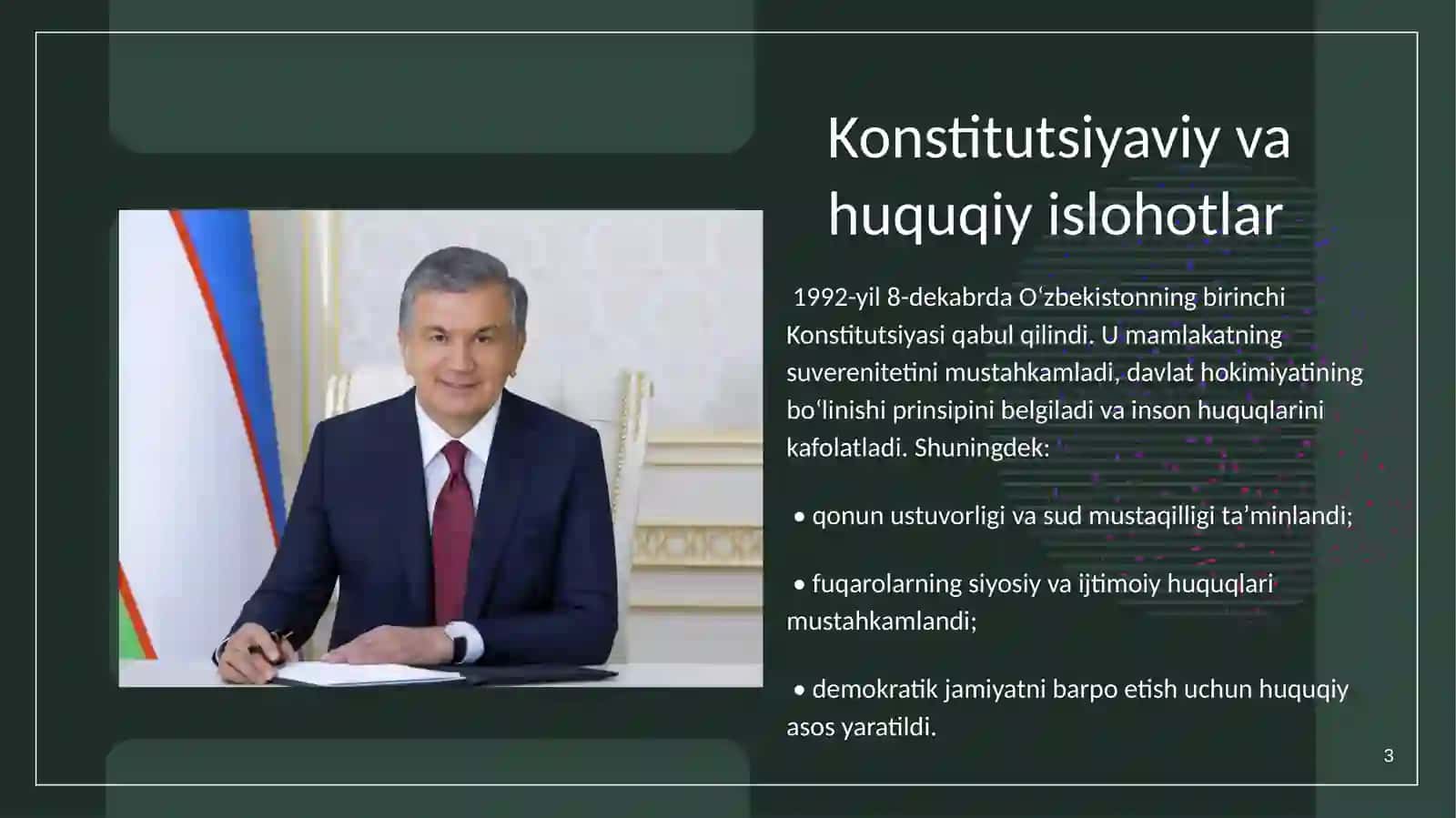 Oʻzbekistonda Demokratik Fuqarolik Jamiyati Asoslarining Shakllanishi va Siyosiy Islohotlar 3