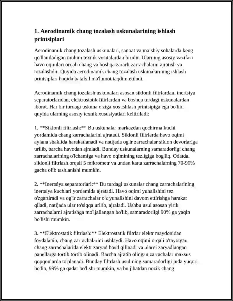 AERODINAMIK TOZALASH USKUNALARI 3