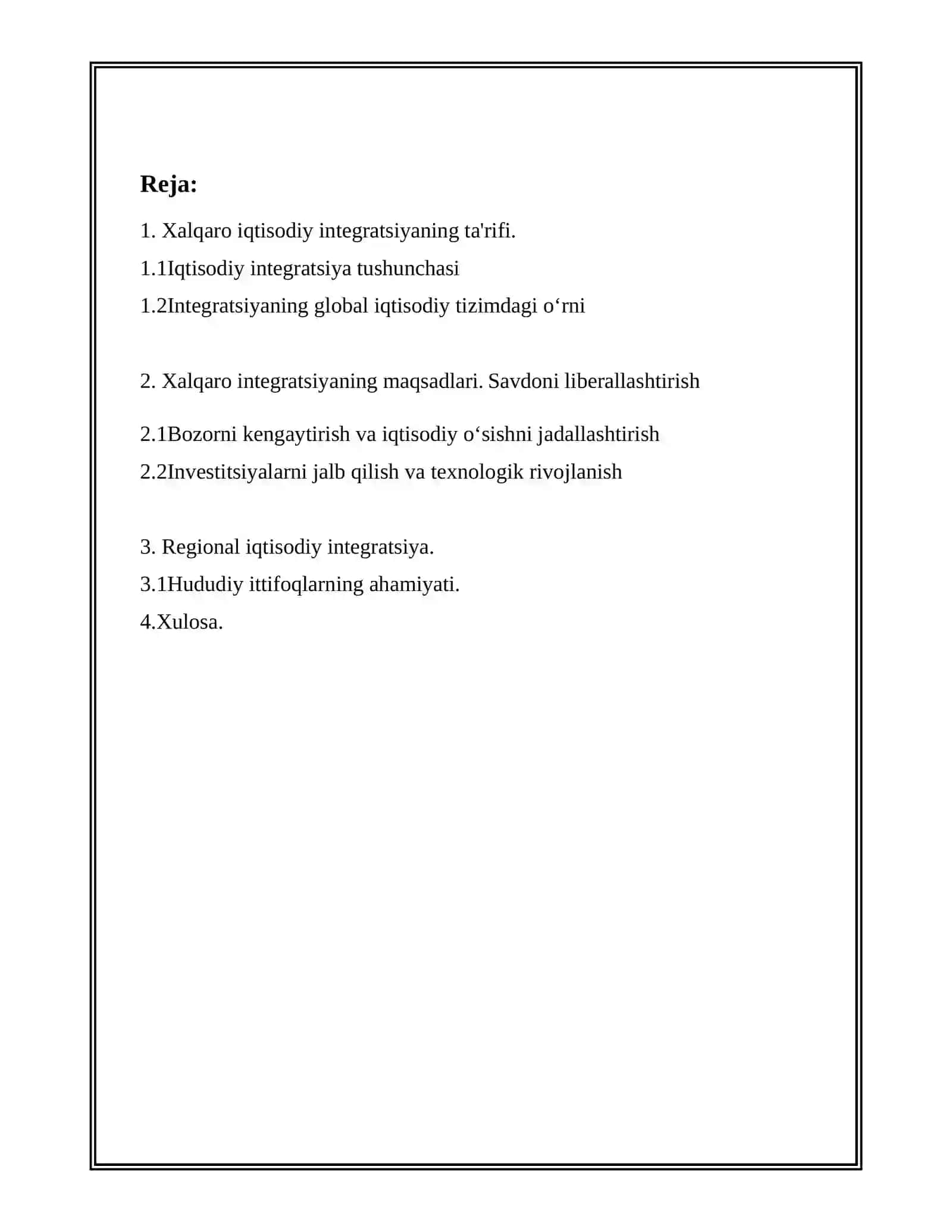 Xalqaro iqtisodiy integratsiya 3