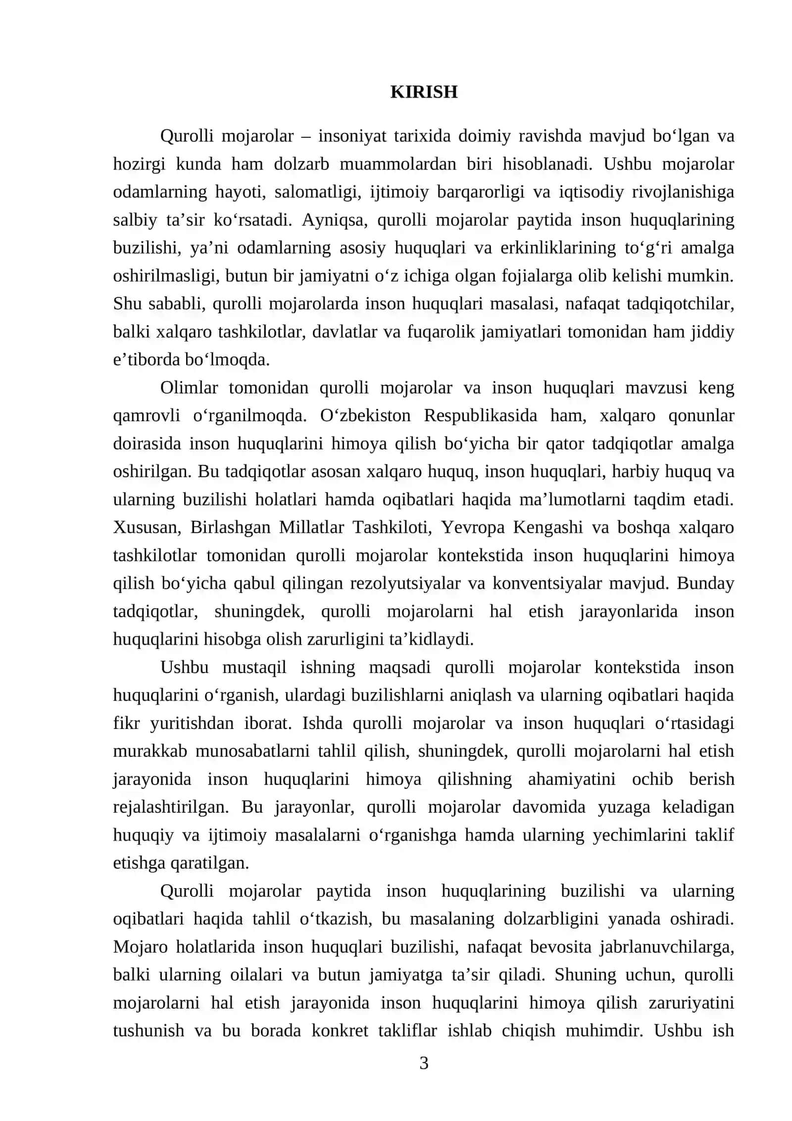 Қurolli mojarolarda inson huquqlari 3