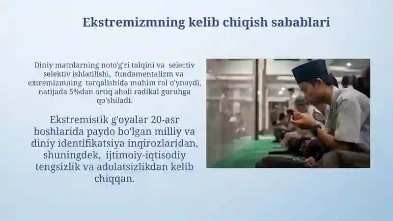 Diniyaqidaparastlik, uning kelib chiqishi va jamiyat taraqqiyotidagisalbiyta'siri 3