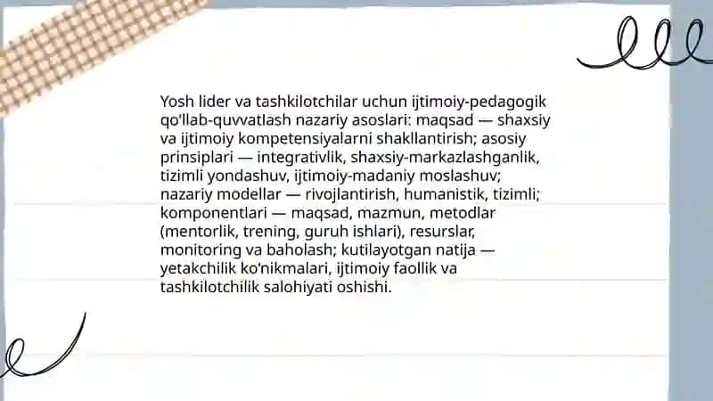 Lider va tashkilotchi yoshlarni ijtimoiy-pedagogik qo'llab-quvvatlash 3