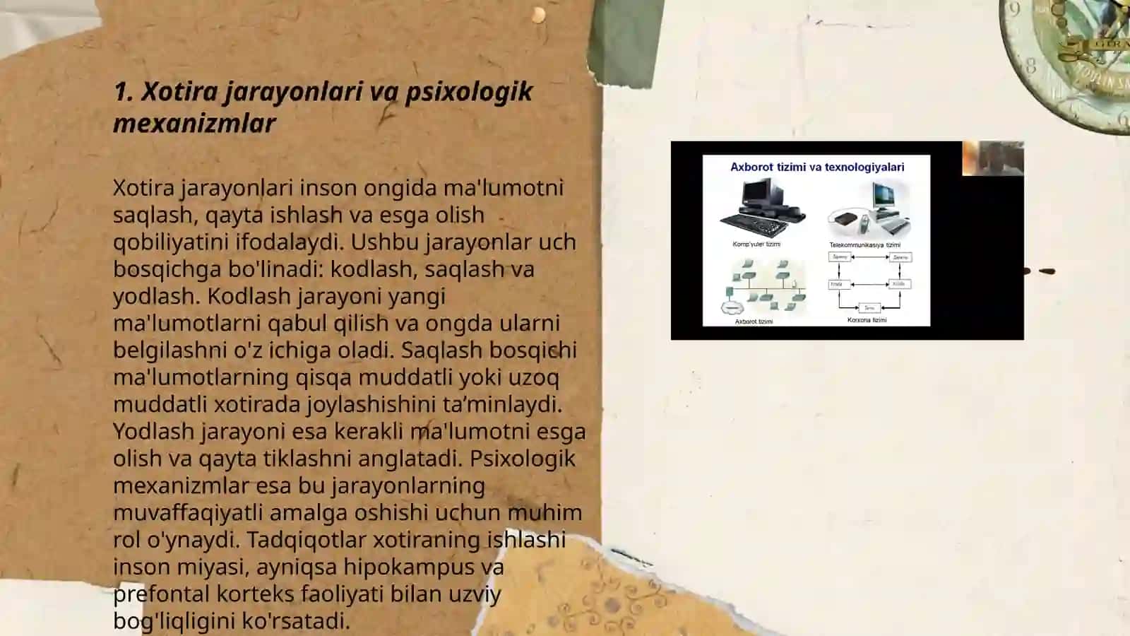 Xotira jarayonlari, esda olib qolish, esga tushirish,esda saqlash,unitish 3