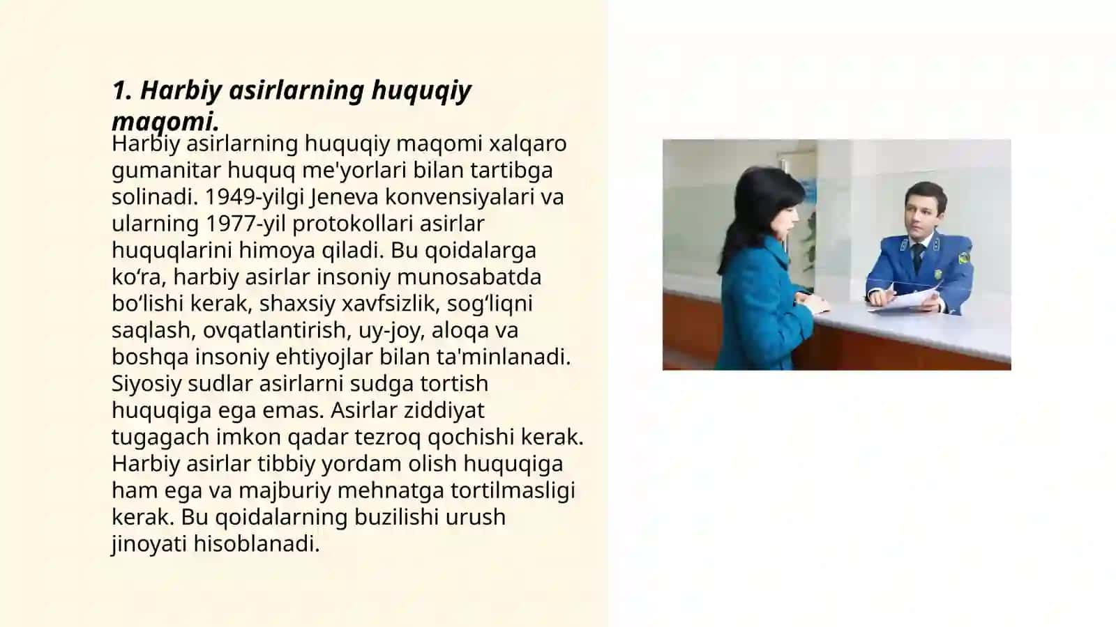 Harbiy asirlarning umumiy huquqiy holati 3