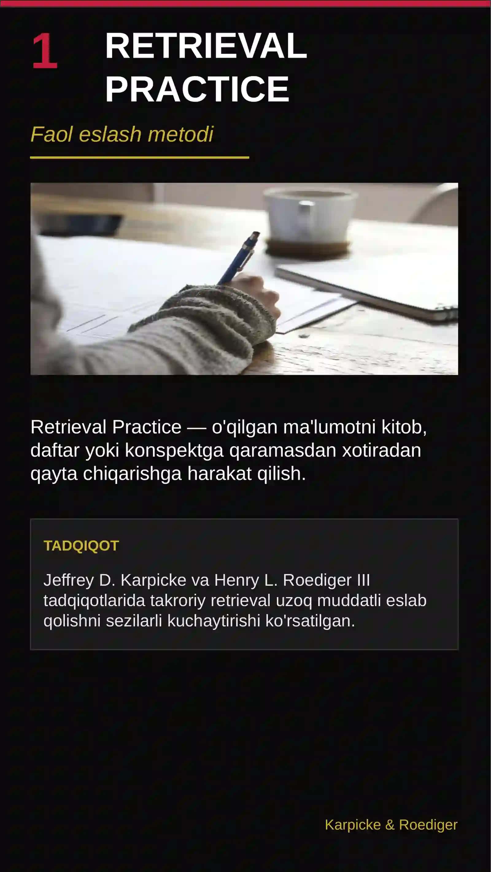 Xotirani 3 ta metod yordamida rivojlantiring 3