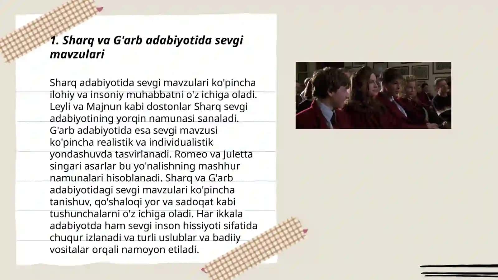 Sharq va G'arb yozuvchilari ijodida shakl va mazmun, mavzu va g'oya 3