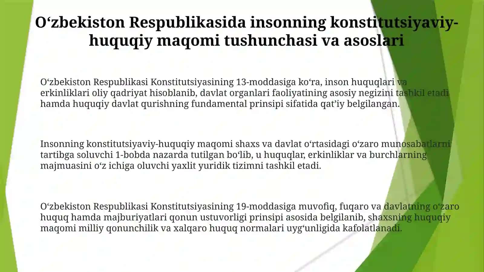 O‘zbekiston Respublikasida shaxsning konstitutsiyaviy huquqiy holati 3