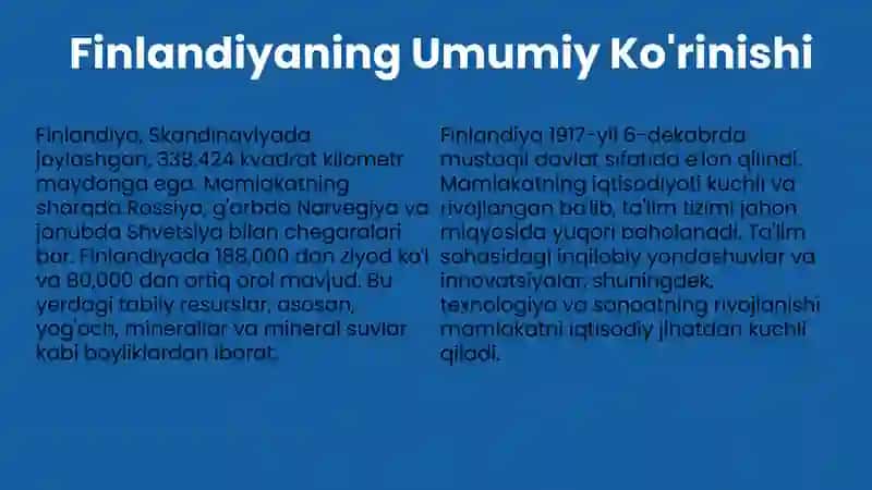 Finlandiya davlati va iqtisodiyoti haqida 3