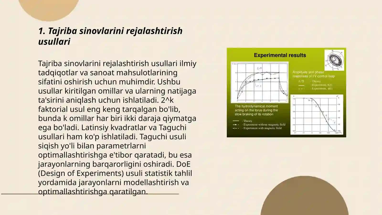 Tajriba sinovlarini rejalashtirish usullari 3