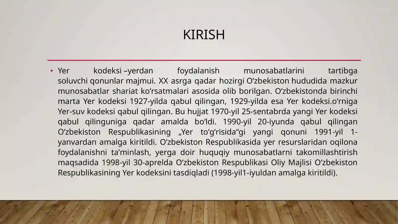 O’ZBEKISTON RESPUBLIKASI YER KODEKSINI OʻRGANISH VA TAHLIL QILISH 3