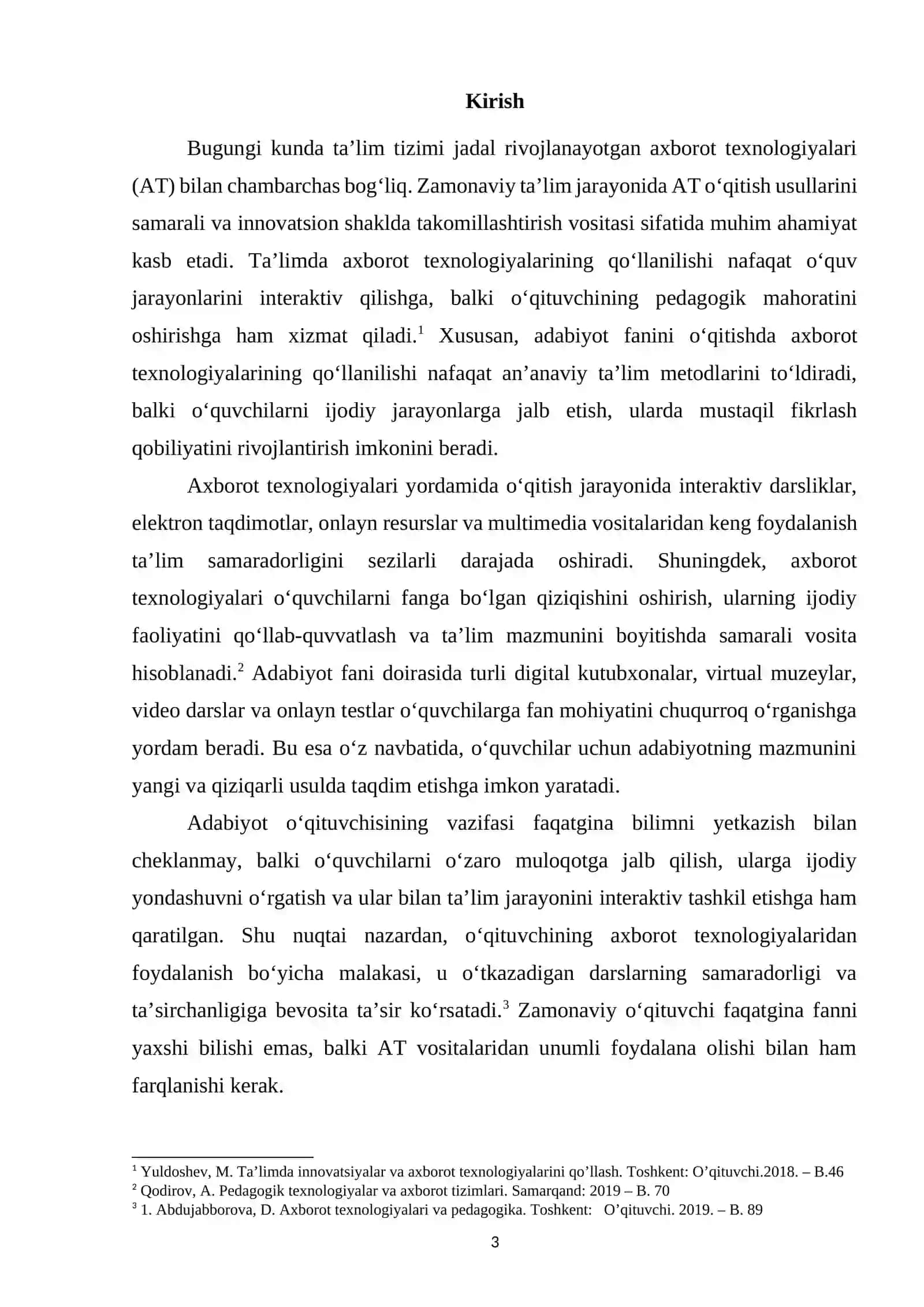 "Adabiyot o‘qitishda pedagogik va axborot texnologiyalaridan foydalanish" 3