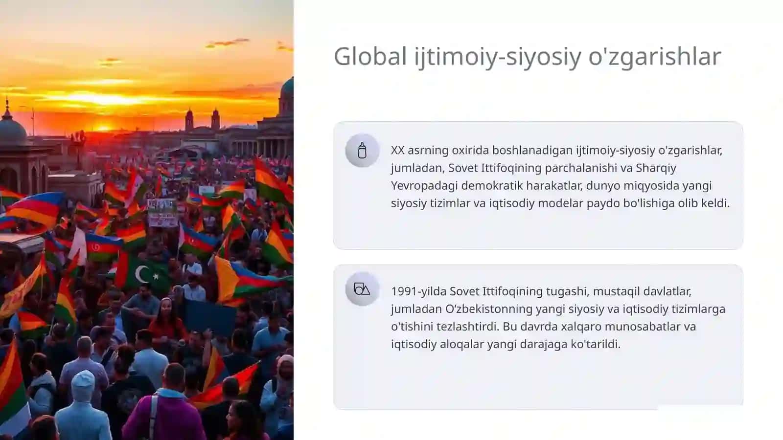 Dunyo miqyosida ijtimoiy-siyosiy o'zgarishlar 3
