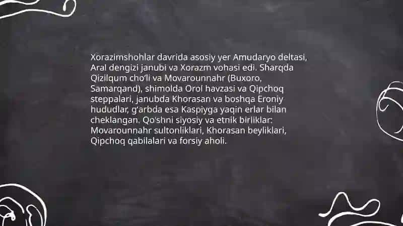 Xorazimshohlar tarixiy davri geografiyasi 3