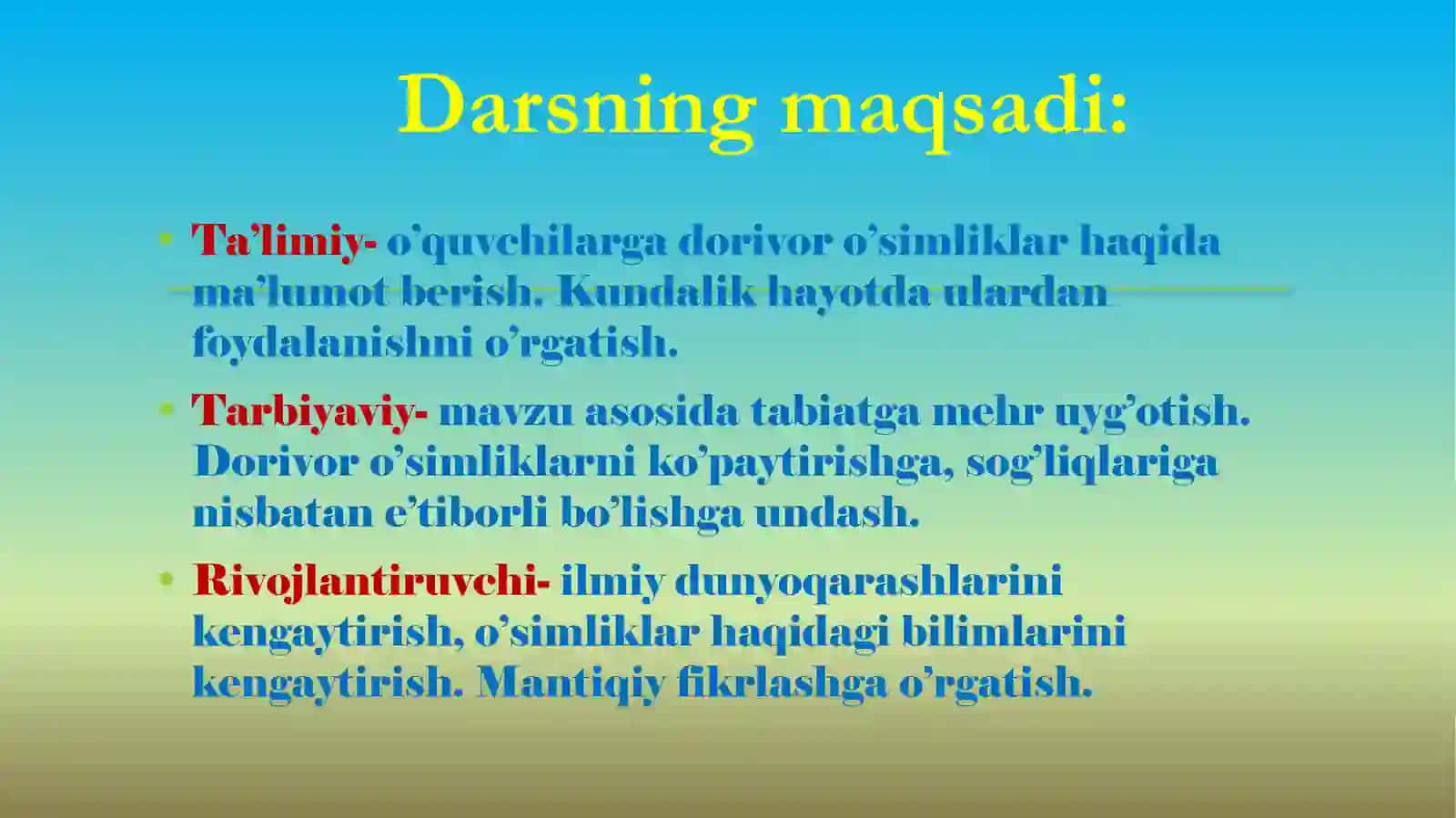 DORIVOR VA ZAHARLI O’SIMLIKLAR KONSTITUTSIYA 3