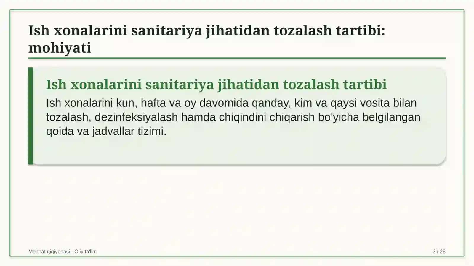 Byudjet tashkilotlarida ish xonalarini sanitariya jihatidan tozalash tartibi 3