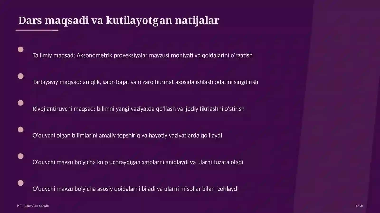 Aksonometrik proyeksiyalar (8-sinf) 3