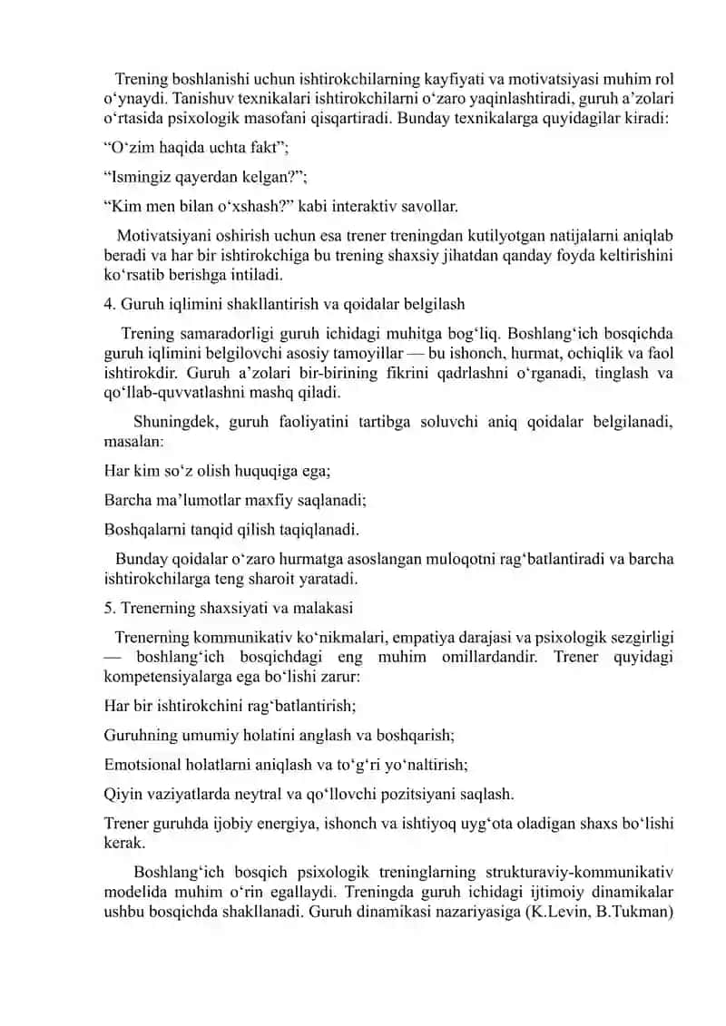 Psixologik treningda boshlang’ich bosqich 3