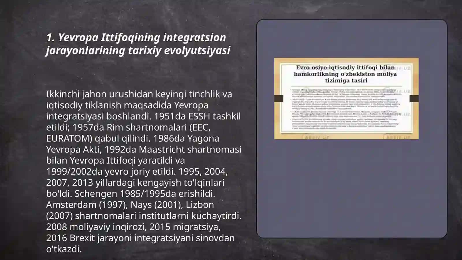 Yevropa ittifoqi doirasidagi integratsion jarayonlarning rivojlanish tendensiyalari 3
