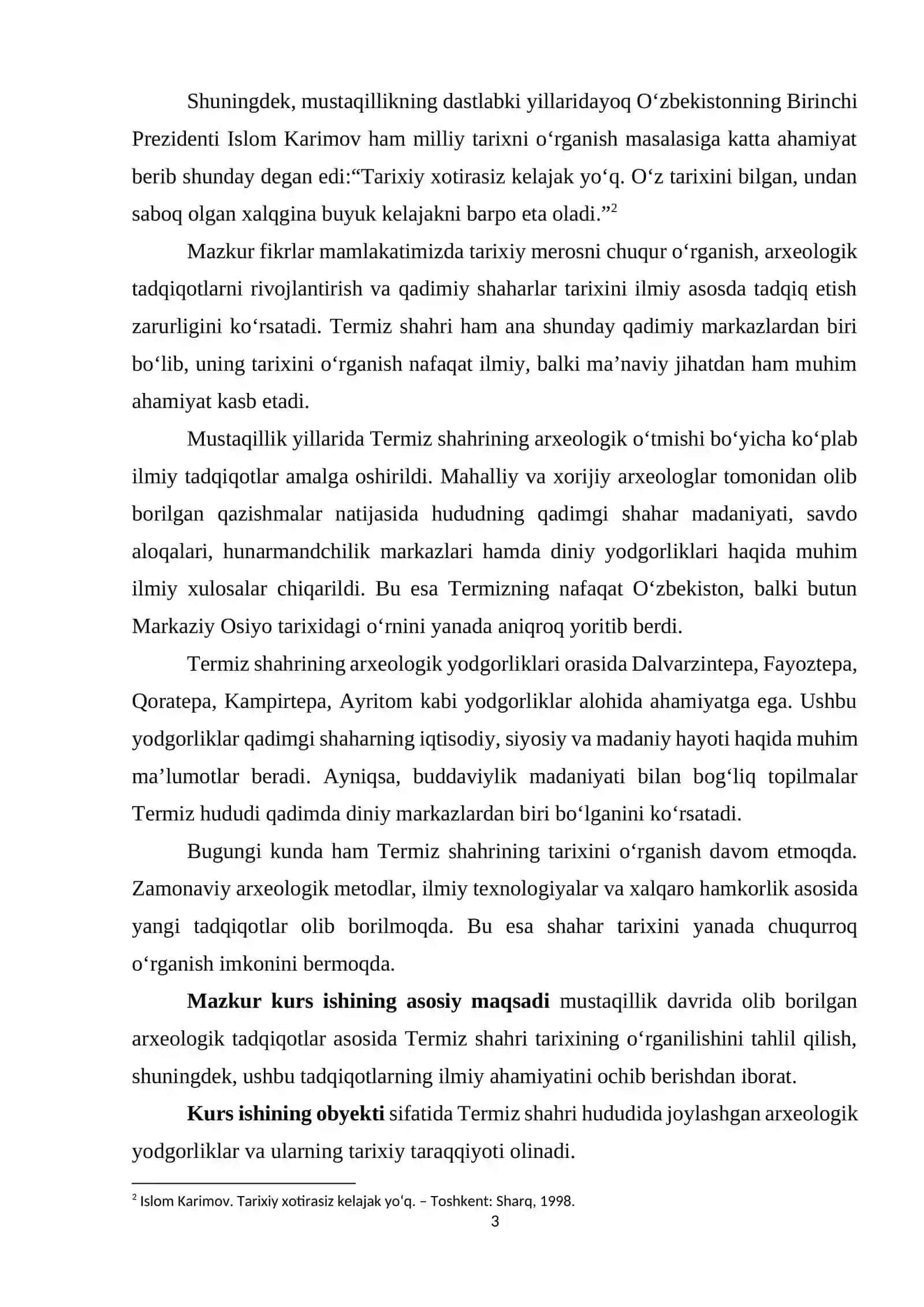 Mustaqillik davri arxeologik tadqiqotlarida Termiz shahri tarixi o‘rganilishi 3