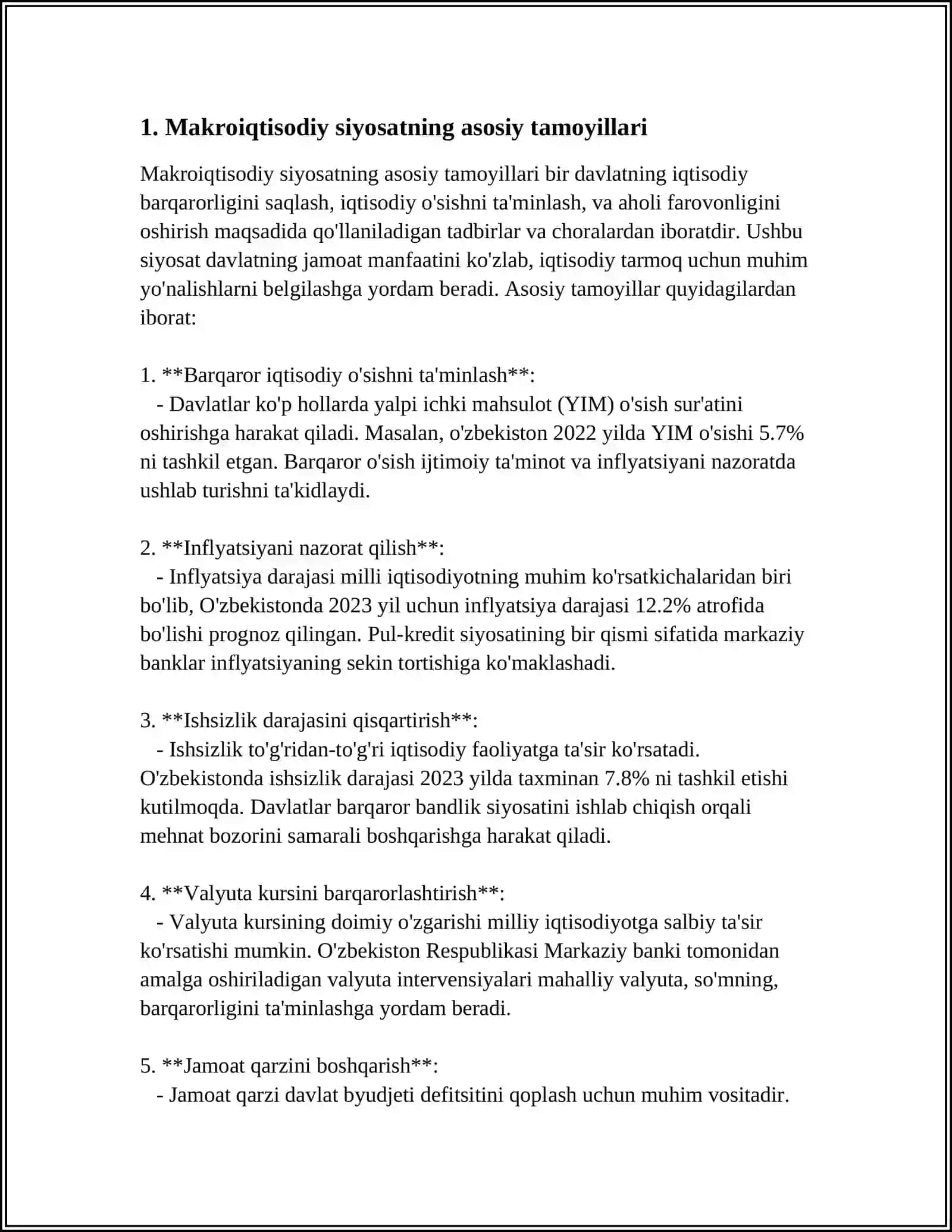 MAKROIQTISODIY BARQARORLIKNI TA'MINLASHDA DAVLAT SIYOSATINING USTUVOR YO‘NALISHLARI 3