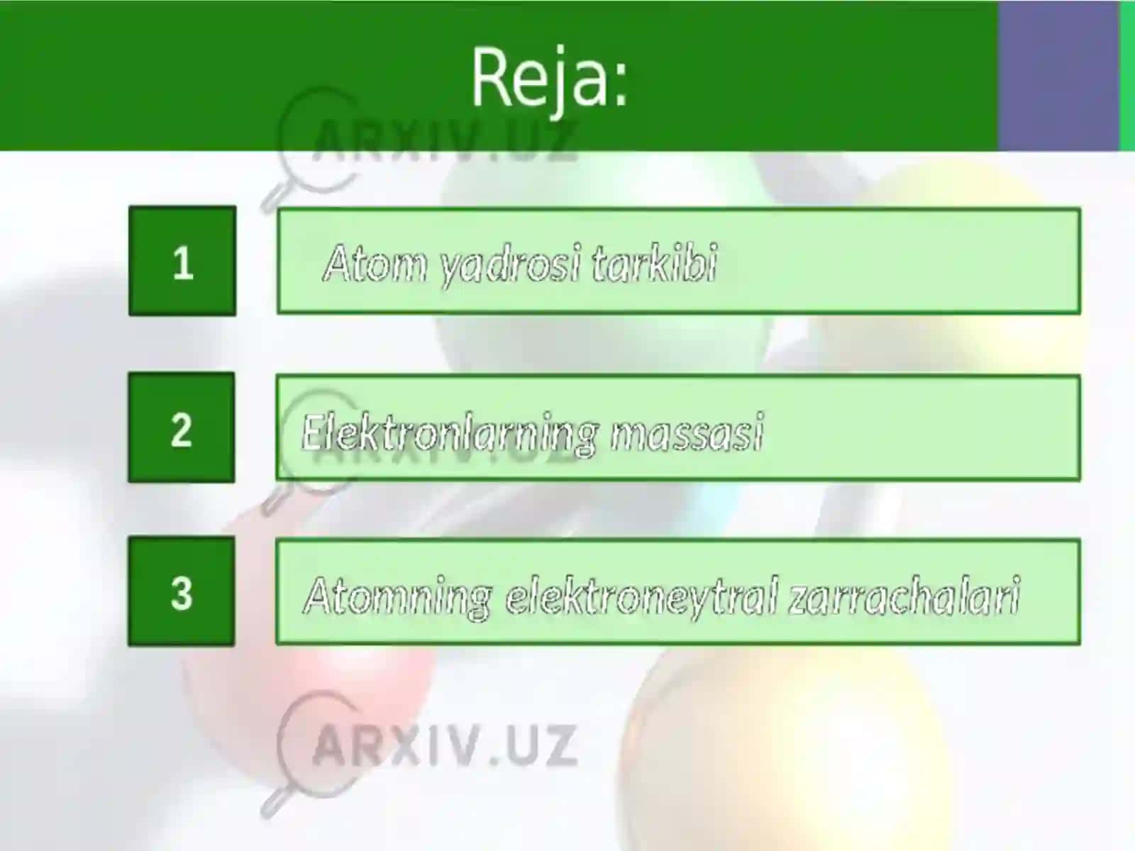 Atom  yadrosining tarkibini va xususiyatlarini o'rganish 3