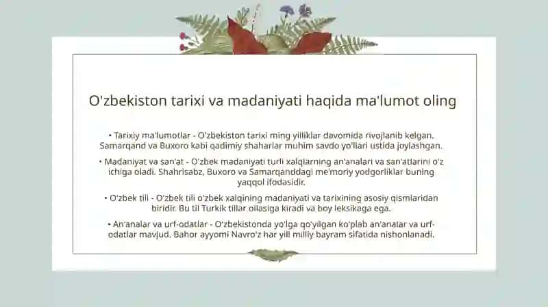 O'zbekiston va jahon hamjamiyati. 3