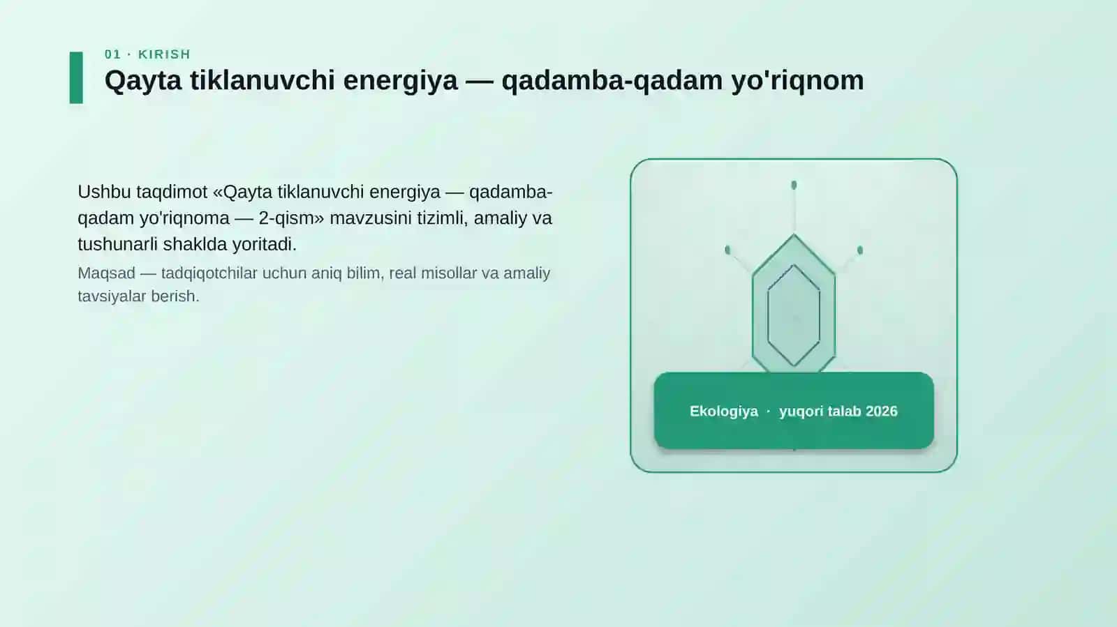 Qayta tiklanuvchi energiya — qadamba-qadam yo'riqnoma — 2-qism 3