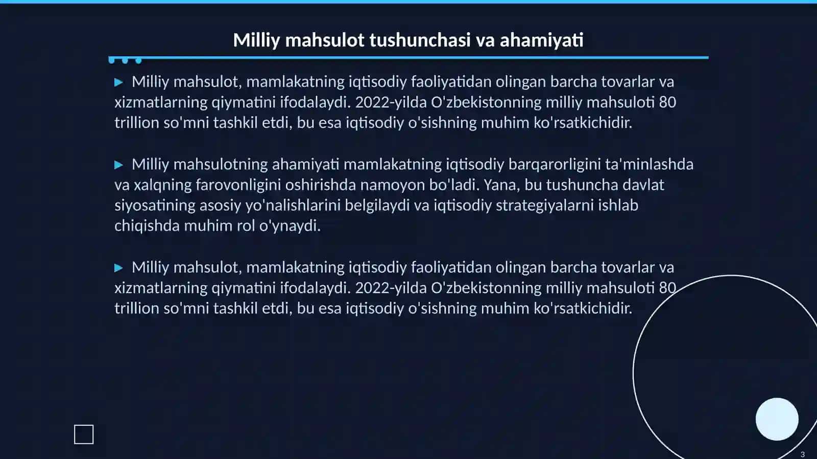 Milliy mahsulotning mazmuni, tarkibiy qismlari va harakat shakllari 3