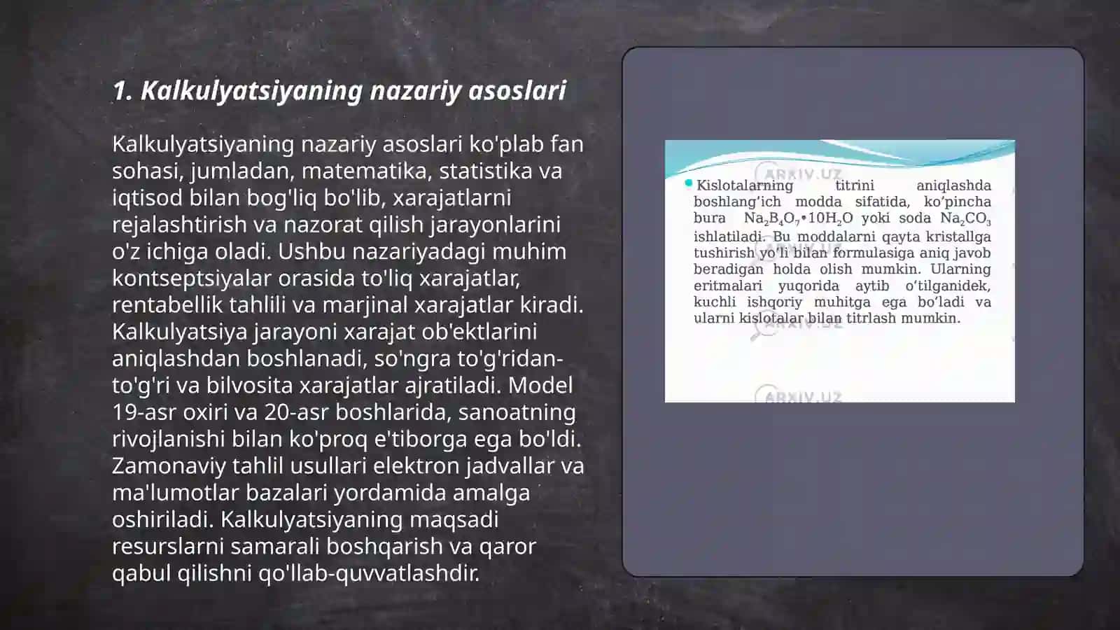 Kalkulyatsiyaning mohiyati, ahamiyati va vazifalari 3