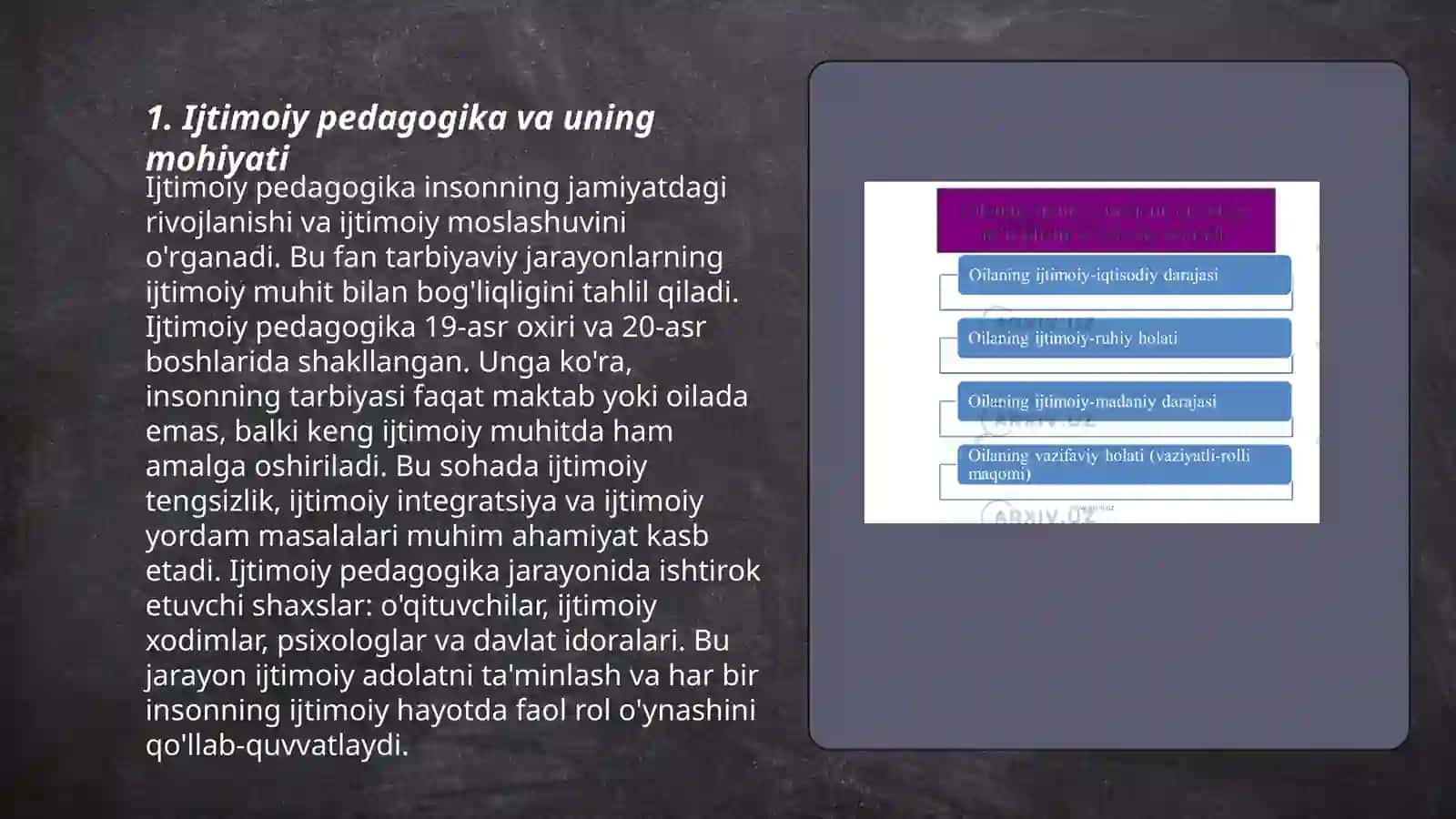 Keksalar, nogironlar va aholining boshqa ijtimoiy ehtiyojmand toifalari uchun ijtimoiy-pedagogik xizmat yullari 3