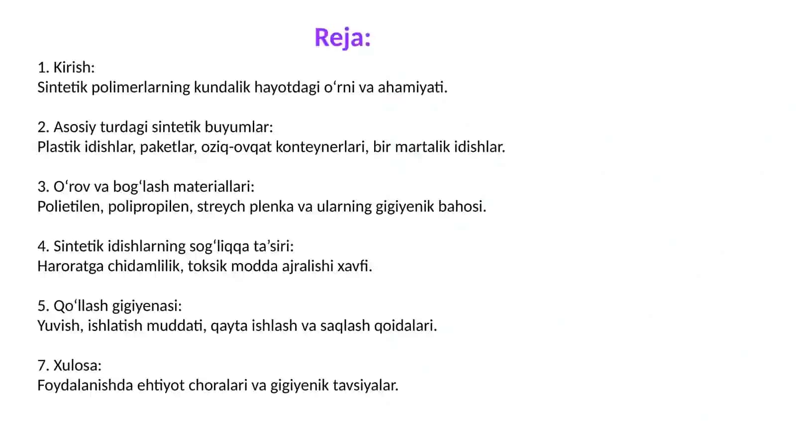 Gigiyena fanidan mustaqil ish 3