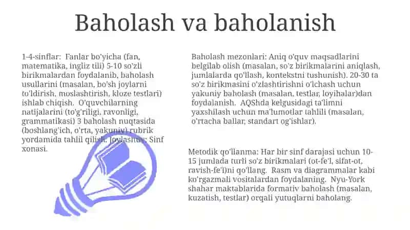 Gap va so‘z birikmasi ustida ishlash yuzasidan 1-4-sinflar uchun metodik tafsiyar ishlab chiqish 3