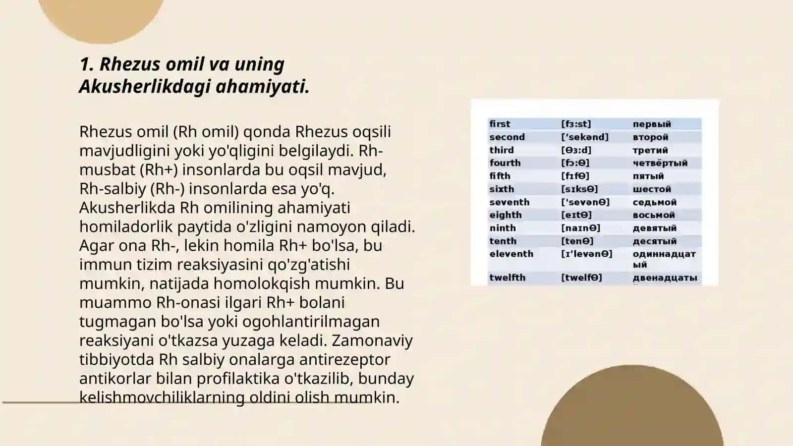 Akusherlikda rezus omil. Ona va bola ôrtasida immunologik nomutanosiblik. Homila va chaqaloqdagi gemolitik kasalligi 3