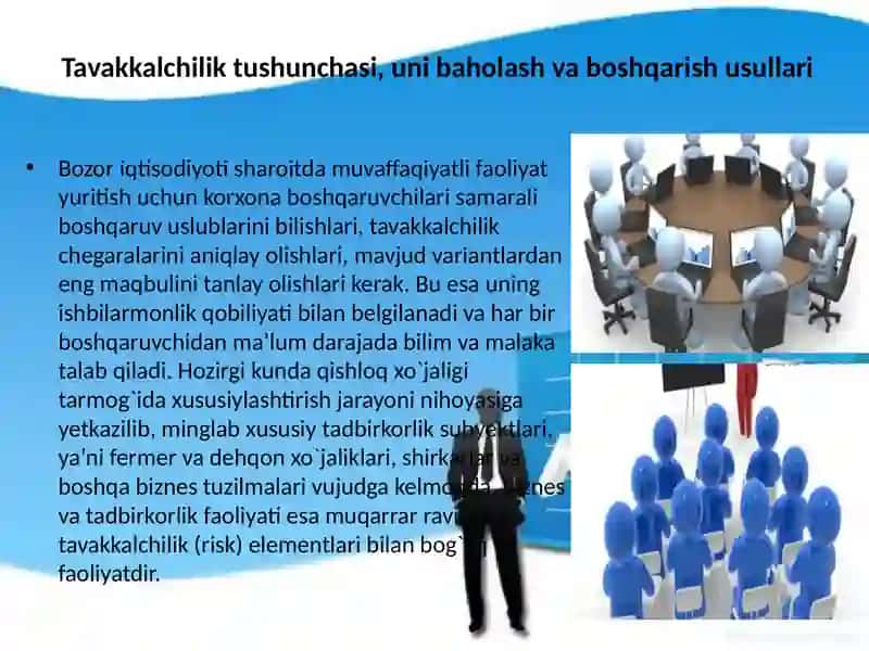 Tavakkalchilik tushunchasi, uni baholash va boshqarish usullari 3