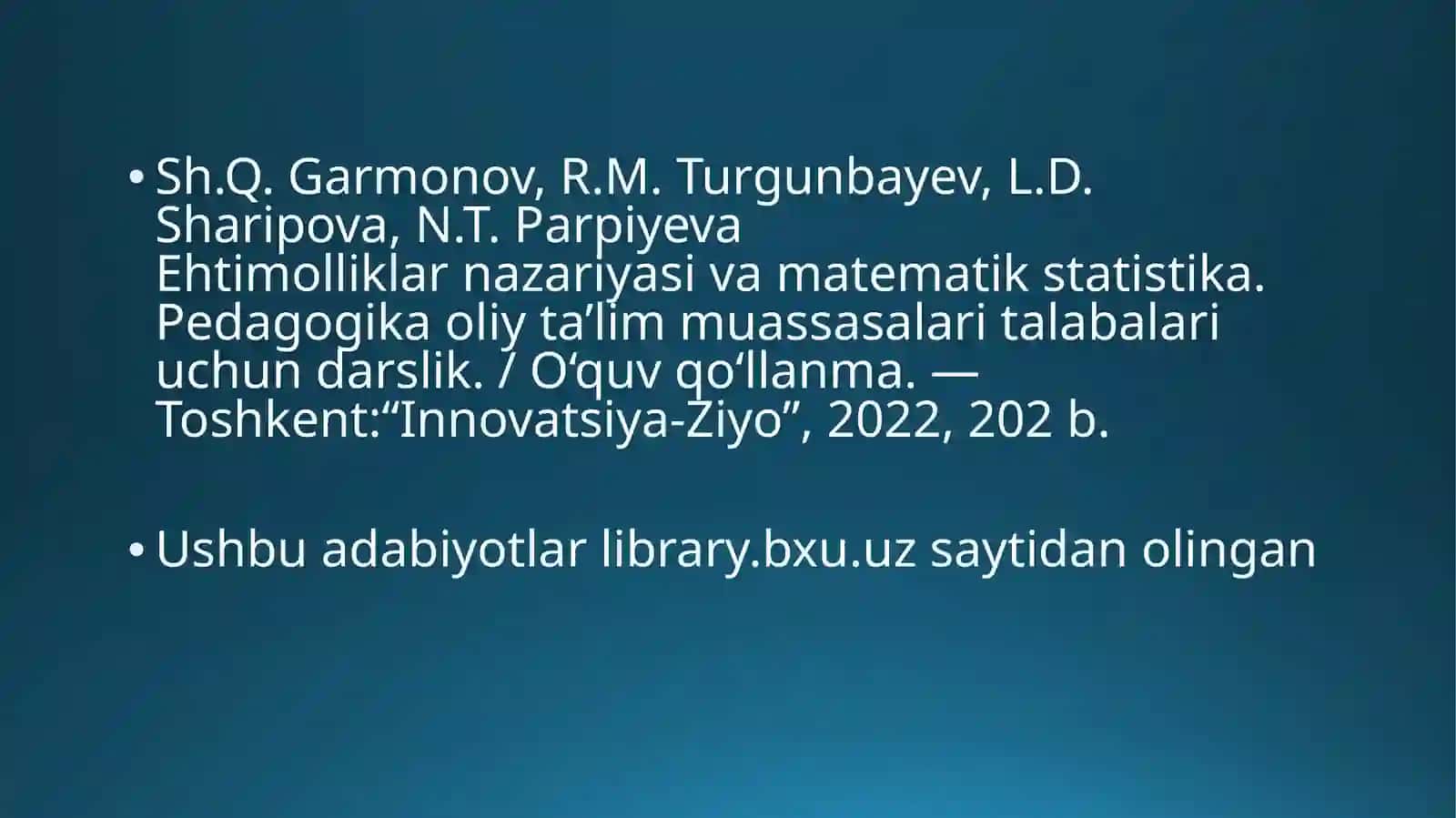 Ehtimollarning qo‘shilish va ko‘paytirish teoremalari. Shartli ehtimollik. Hodisalar. To‘la ehtimollik va Bayes formulalari 3