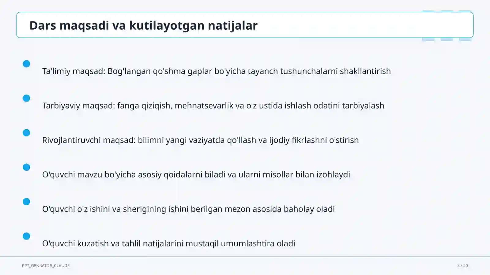 Bog'langan qo'shma gaplar (9-sinf) 3