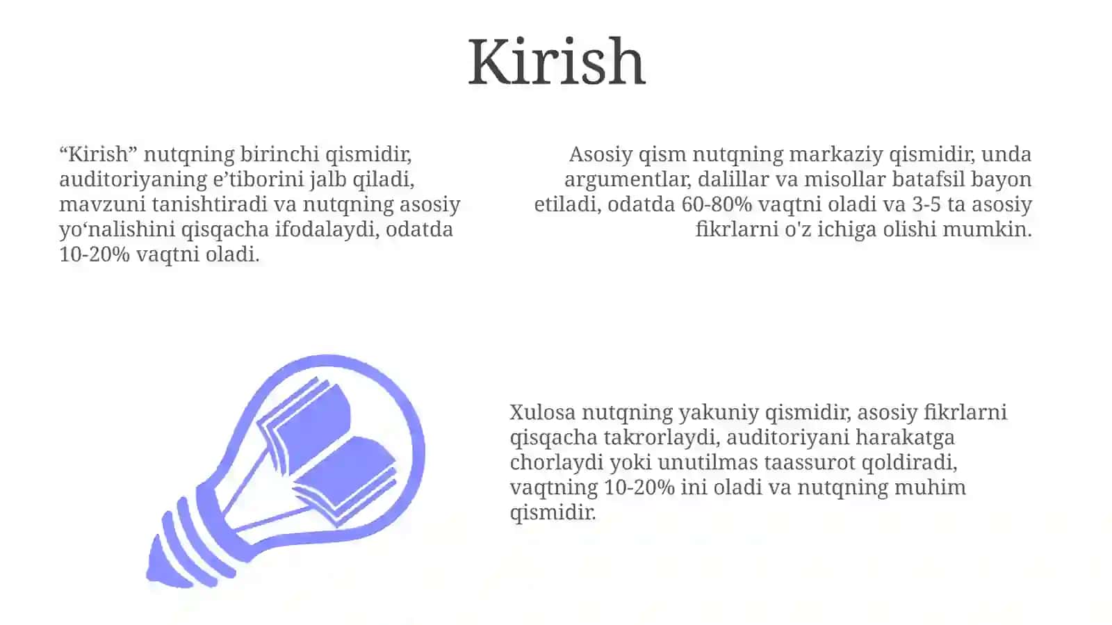 Nutqni strukturaviy rejalashtirish (kirish, asosiy qism, xulosa) 3