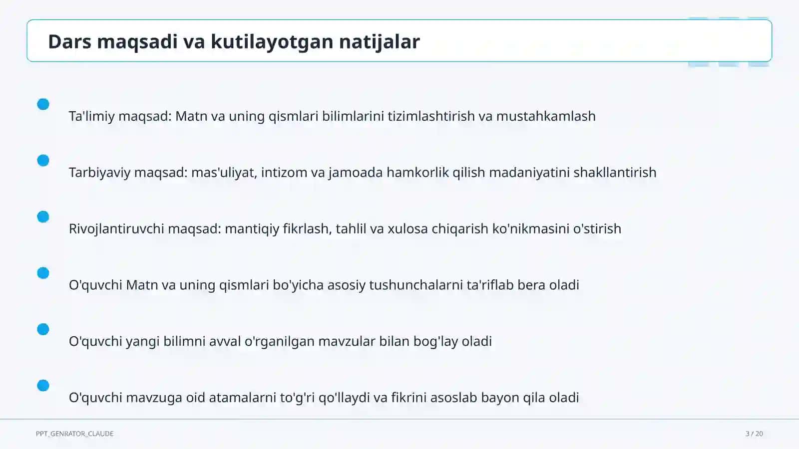 Matn va uning qismlari (3-sinf) 3