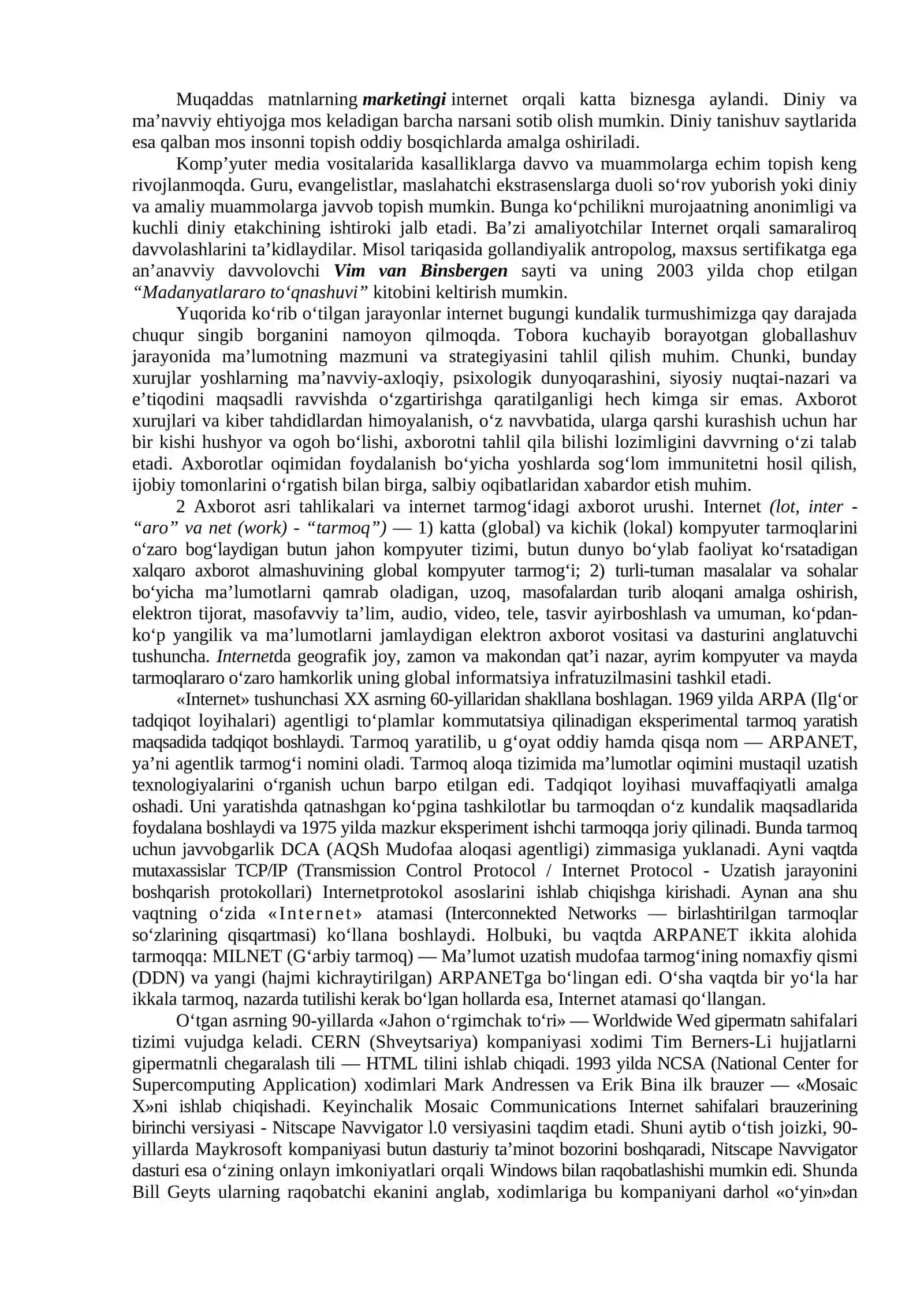 Kiber makonda din. Missionerlik va prozelitizmning ijtimoiy-siyosiy xavfi 3