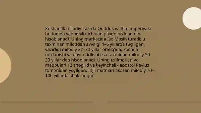 Xristiankik dini tatixi 3